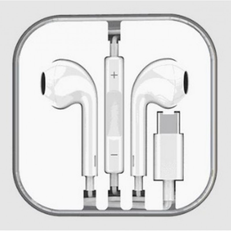 Ακουστικά Με Μικρόφωνο 1.2m Type C Stereo Λευκά Mtk