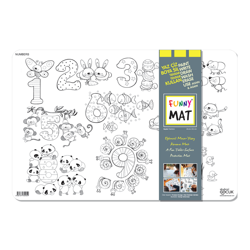 Σουπλα Επιφάνεια Ζωγραφικής Αριθμοί 48X33.5Cm Funny Mat Akademi