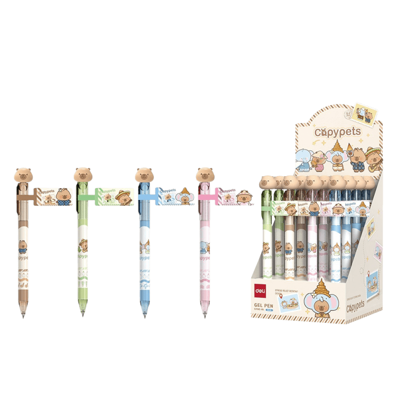 Στυλό Gel Μπλε Μελάνι 0.5mm Capypets Διάφορα Χρώματα 1Τμχ Deli 