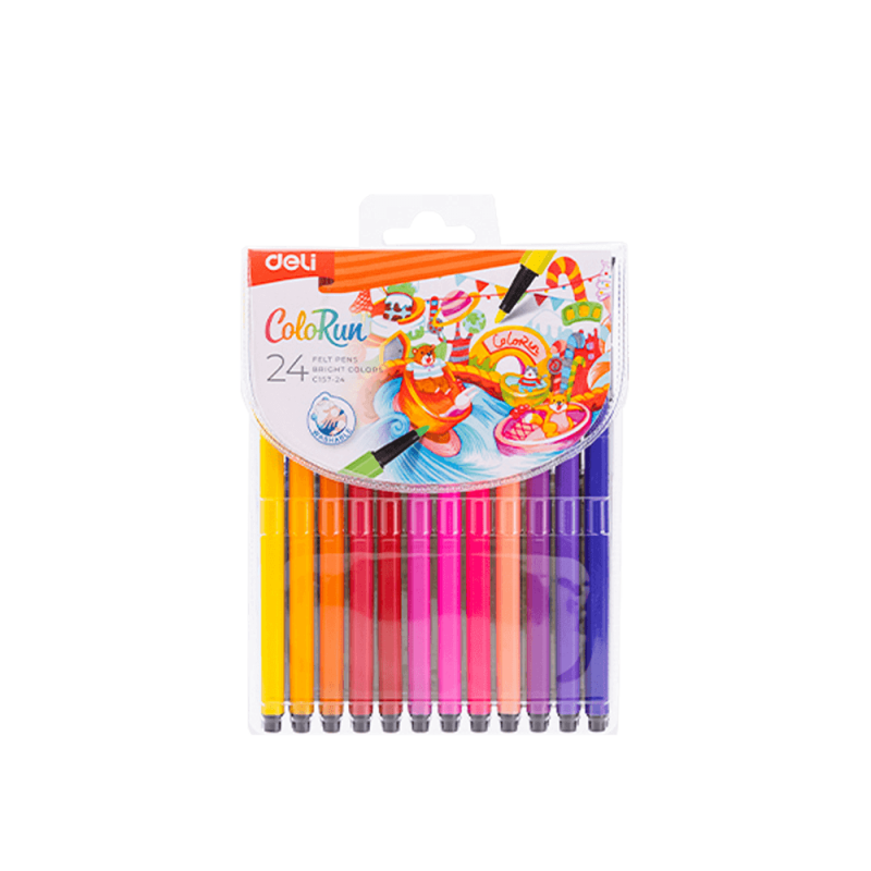 Deli Μαρκαδόροι Washable Θήκη Πλαστική 24 Χρώματα 1 . 0 - 1 . 2Mm Colorun