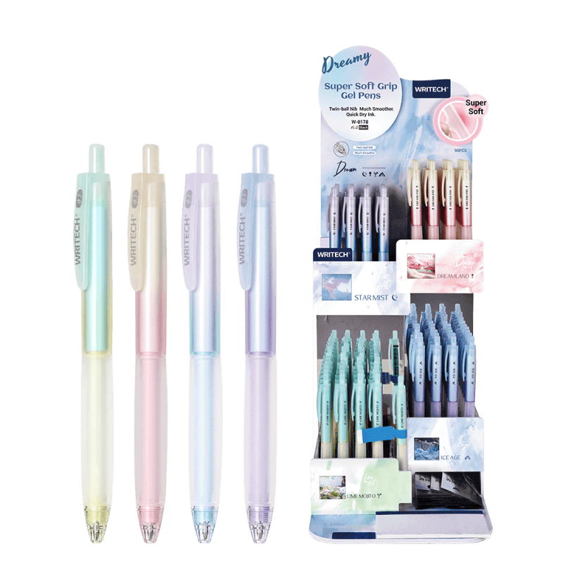 Στύλο Gel Κουμπί Μπλε Μελάνι 0.7Mm Super Soft Grip 1Τμχ Writech 