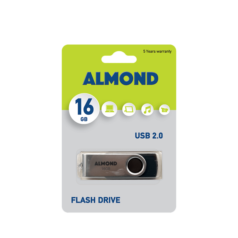Usb Flash Drive 2.0 16Gb Twister Μαύρο Almond