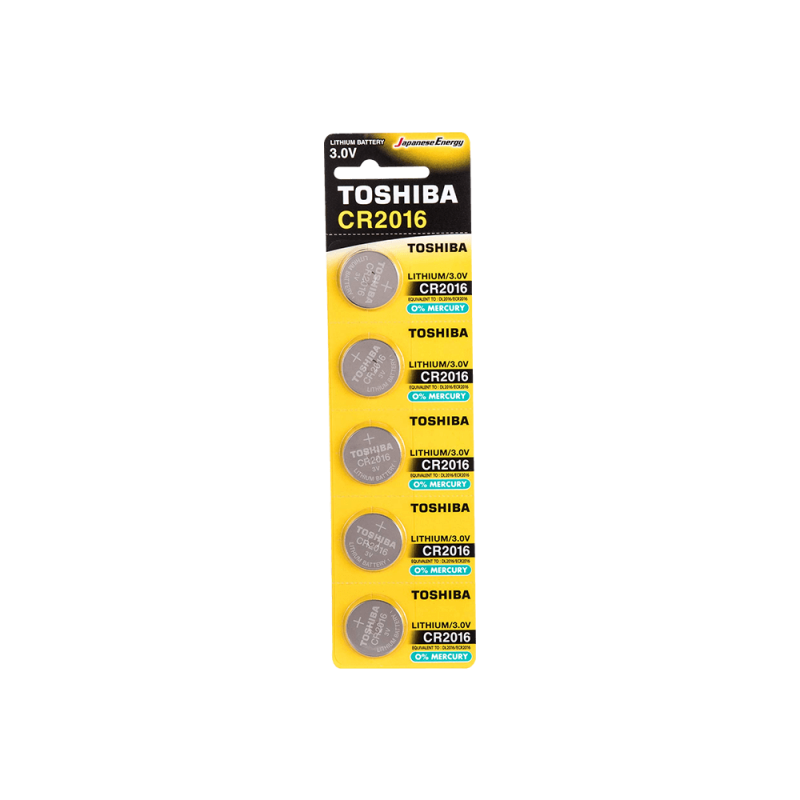Μπαταρία Toshiba Coin Cr - 2016 / 3V Λιθίου Blister 5 Τεμάχια
