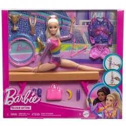 Σετ Παιχνιδιού Barbie Αθλήτρια Ενόργανης Γυμναστικής Με Ξανθιά Κούκλα, Δοκό Ισορροπίας 10+ Αξεσουάρ & Δυνατότητα Περιστροφής