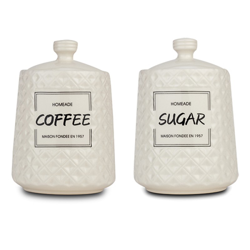 Δοχεία Αποθήκευσης Καφέ - Ζάχαρη Από Πορσελάνη "Terrestrial" 800ml Nava