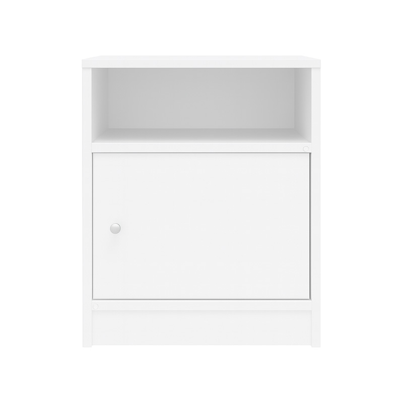 Κομοδίνο Foly Με Ενα Ντουλάπι Σε Λευκή Απόχρωση 40x40x50Εκ Pakoworld 