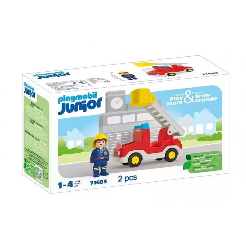 Junior Πυροσβέστης Με Κλιμακοφόρο Όχημα Για 1-4 Ετών Playmobil 