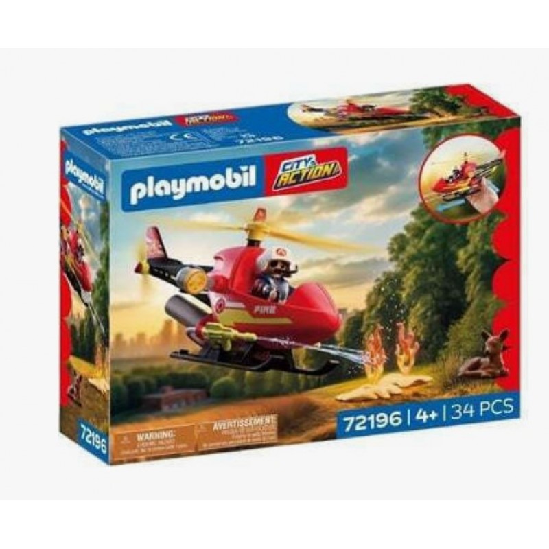 City Action Ελικόπτερο Πυροσβεστικής Για 4 Ετών Playmobil 