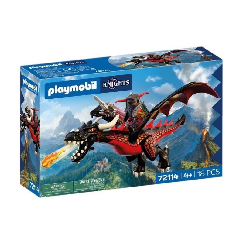 Knights Μαύρος Δράκος Και Ιππότης Για 4 Ετών Playmobil 