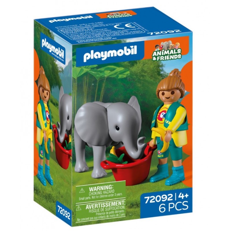Animals & Friends Μικρός Ελέφαντας Και Φροντιστής Για 4 Ετών Playmobil 
