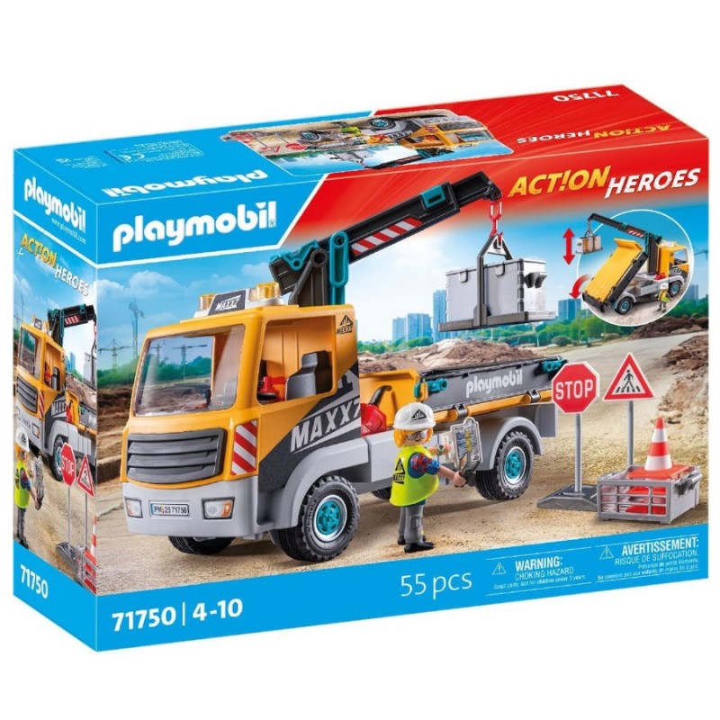 Action Heroes Φορτηγό Με Γερανό Για 4-10 Ετών Playmobil 