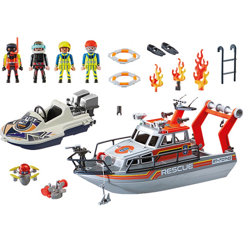 Επιχείρηση Πυρόσβεσης Με Σκάφος Διάσωσης 70140 Playmobil