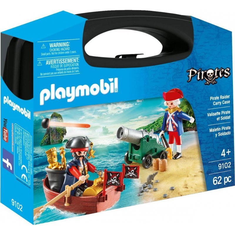  Βαλιτσάκι Maxi Λιμενοφύλακας Με Κανόνι Και Πειρατής Σε Βάρκα 9102 Playmobil