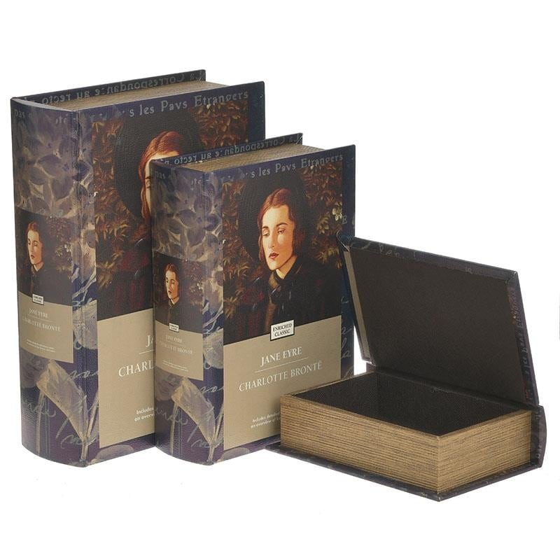 Κουτί/Βιβλίο Δερματίνη Jane Eyre Σετ 2 τμχ 21x8x29εκ Inart