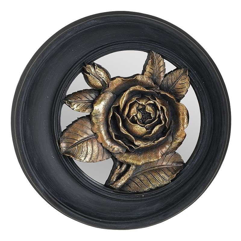 Διακοσμητικό Τοίχου Λουλούδι Μαύρο/Χρυσό Δ25x5εκ