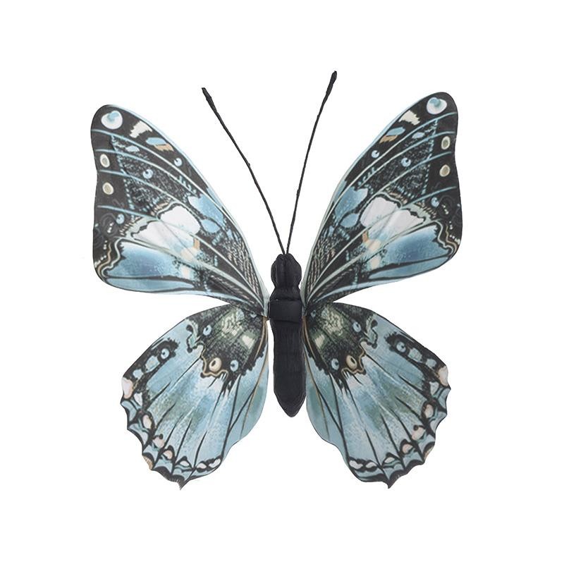 Πεταλούδα Διακοσμητική Υφασμάτινη Γαλάζια/Μαύρη Υ22εκ