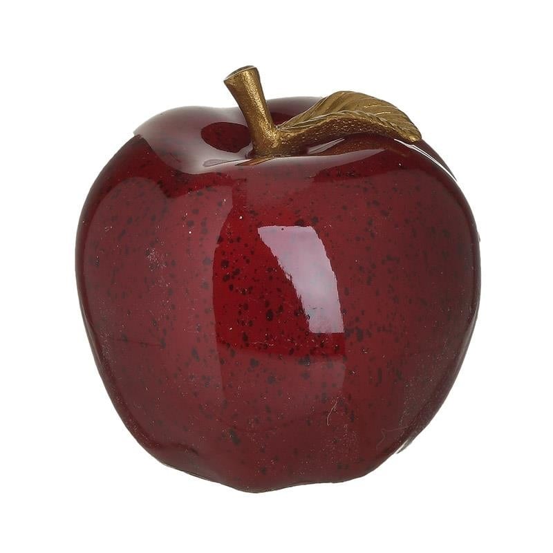 Διακοσμητικό Μήλο Polyresin Κόκκινο/Χρυσό Δ10x10εκ Inart