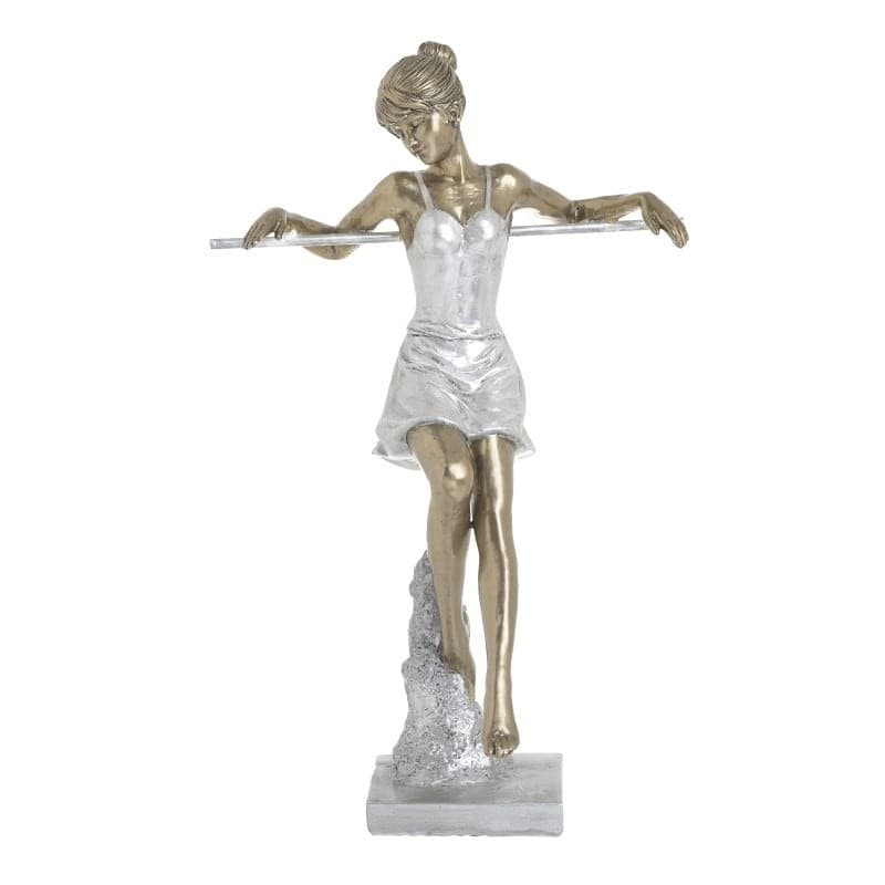 Διακοσμητικό Γυναίκεια Φιγούρα Polyresin Λευκή/Χρυσή 16x13x26εκ Inart