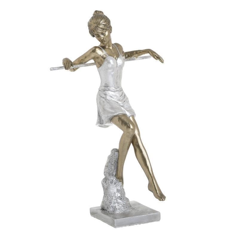 Διακοσμητικό Γυναίκεια Φιγούρα Polyresin Λευκή/Χρυσή 16x13x26εκ Inart
