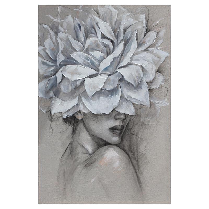 Πίνακας Καμβάς Γυναίκεια Φιγούρα/Λουλούδι 60x90εκ