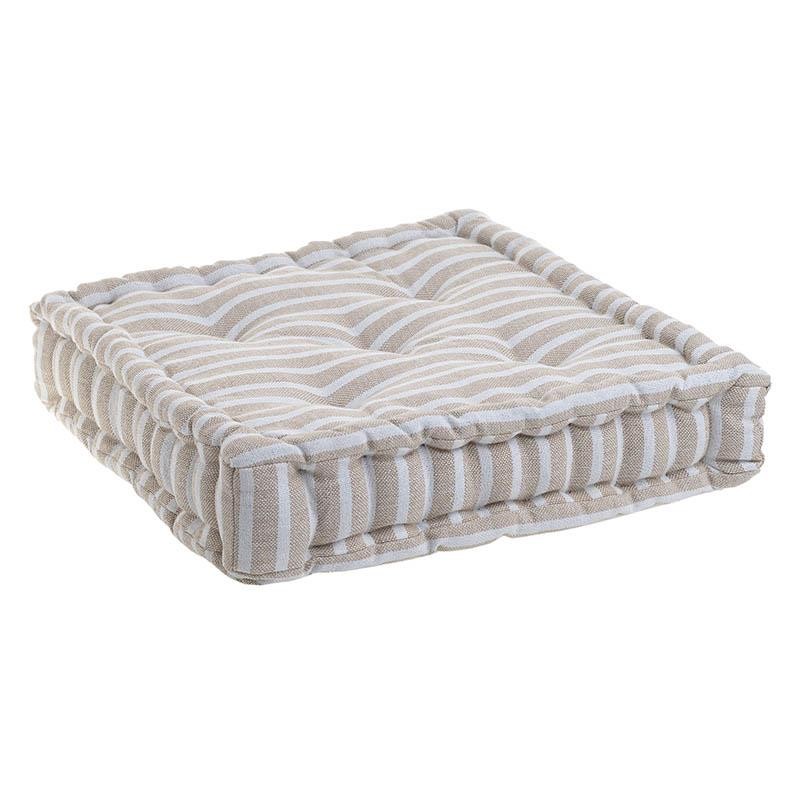 Μαξιλάρι Καθίσματος Βαμβακερό Λευκό/Μπεζ 40x40x8εκ