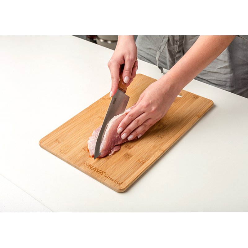 Aνοξείδωτο ατσάλινο μαχαίρι του Chef με ξύλινη λαβή 20εκ