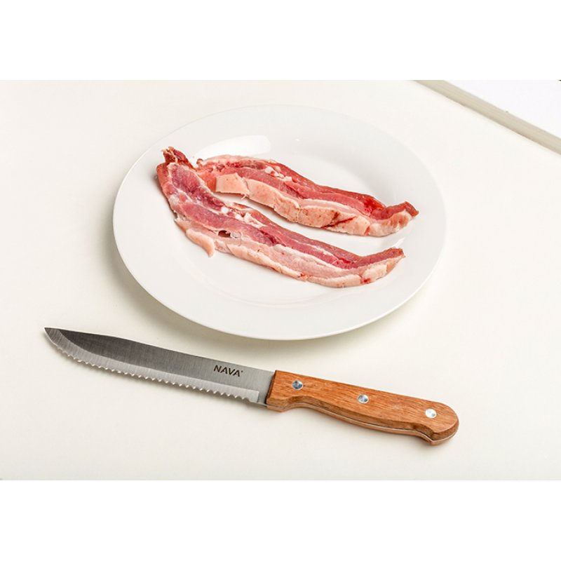 Aνοξείδωτο ατσάλινο μαχαίρι Butcher με ξύλινη λαβή 30εκ