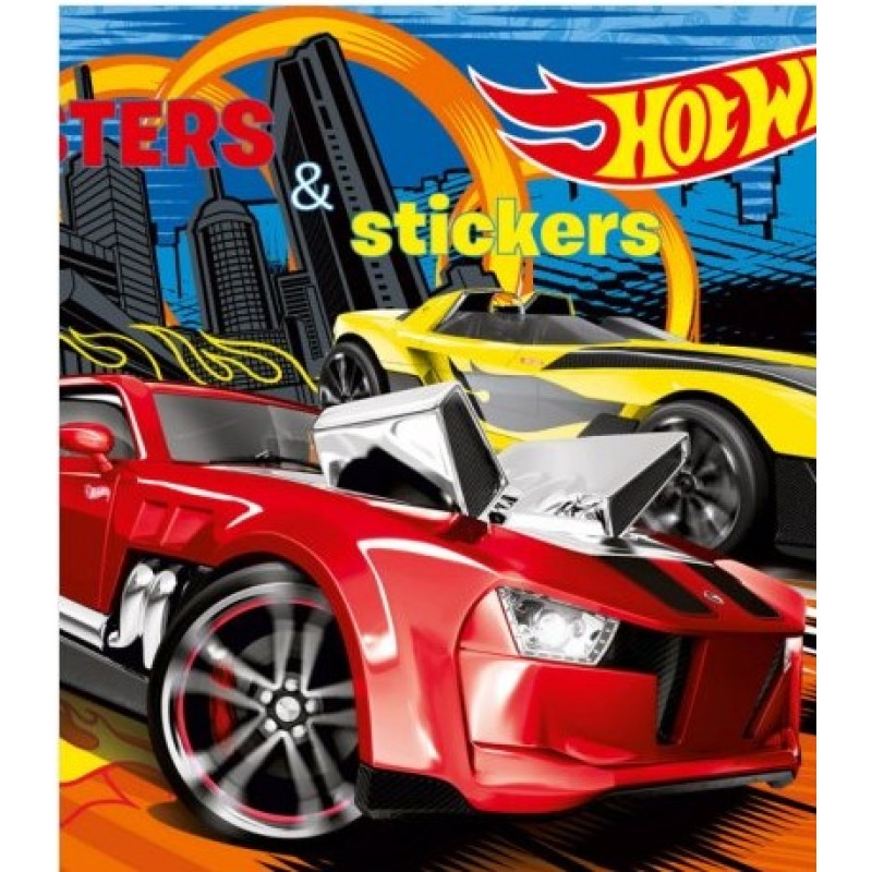 Βιβλίο Ζωγραφικής Με Αυτοκόλλητα Hotwheels Posters And Stickers |Pyramida