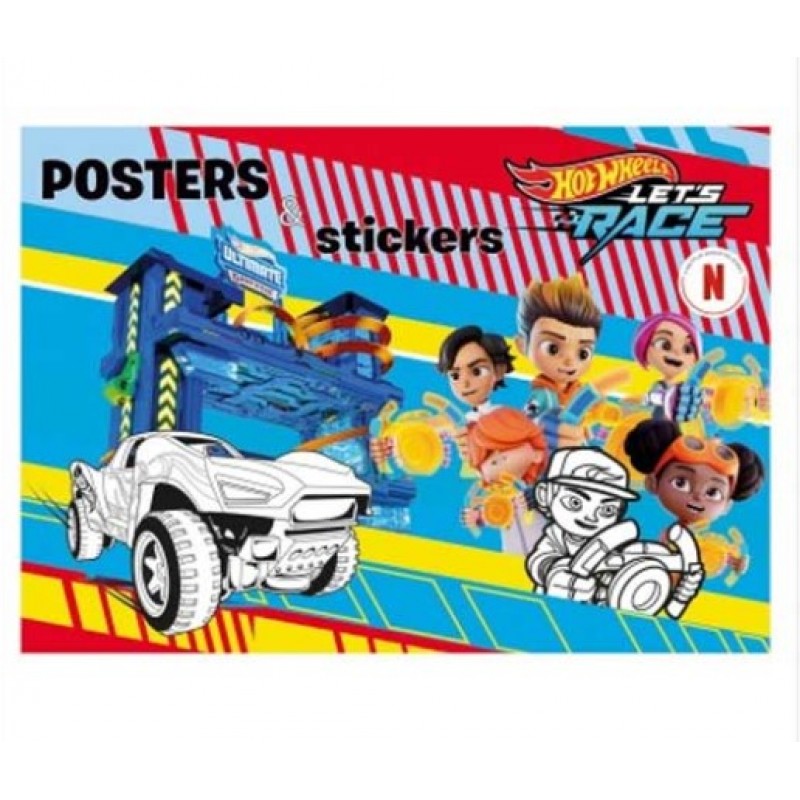 Βιβλίο Ζωγραφικής Let's Race Posters And Stickers Hotwheels |Pyramida
