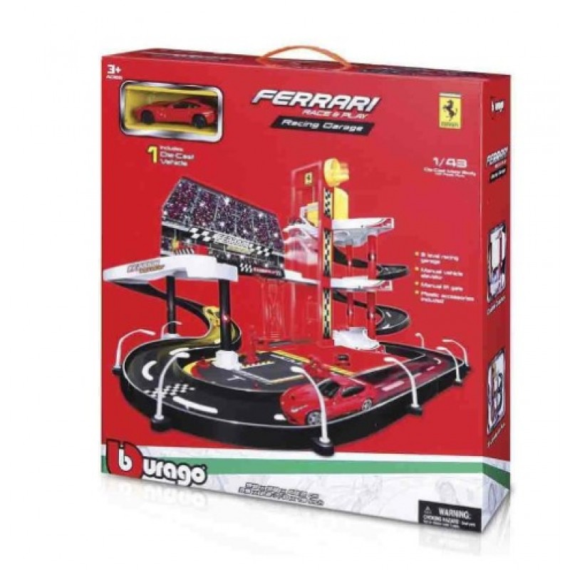 Πίστα Ferrari 1/43 Race & Play Racing Garage Mε 1 Αυτοκίνητο Bburago 