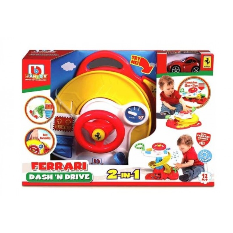 Τιμόνιέρα Junior Ferrari Dash N' Drive 2 σε 1 Με Ferrari F12 Berlinetta Για 1+ 16 Bburago 