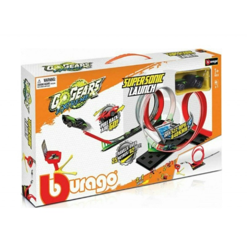Πίστα Go Gears Extreme Supersonic Launch Mε 1 Αυτοκινητάκι Burago 