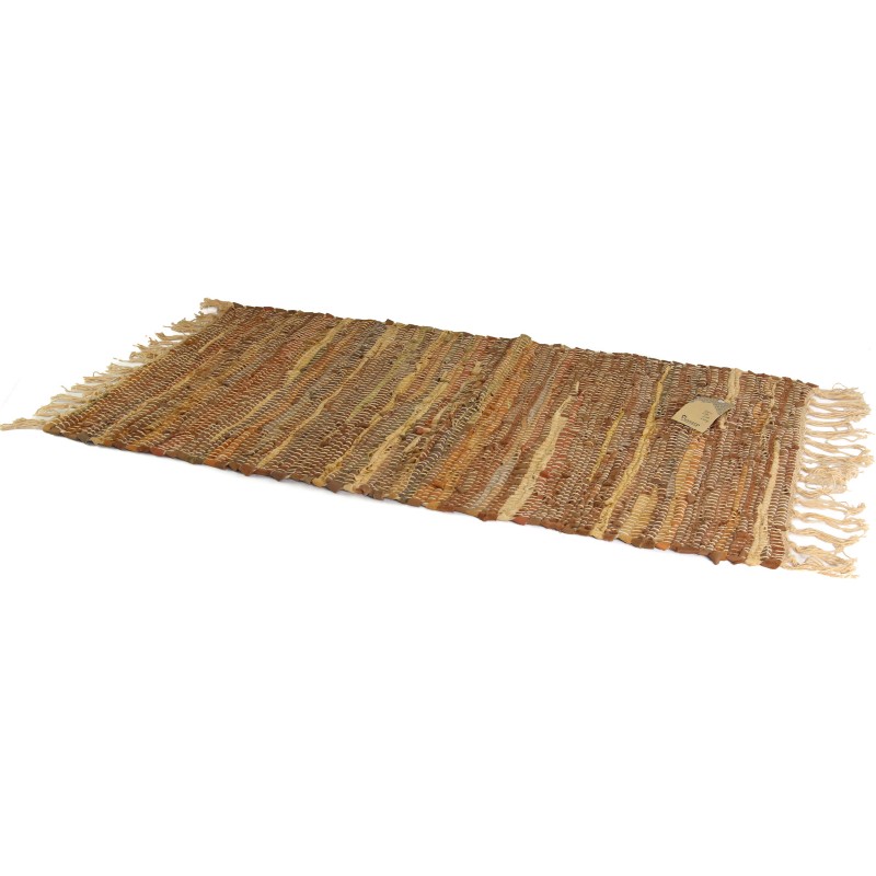 Χαλί Ορθογώνιο Δερμάτινο Με Κρόσια Μπλε 60x130cm Viosarp 