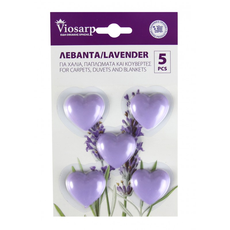  Αρωματικό Ντουλάπας Καρδούλα Λεβάντα 5τμχ Viosarp
