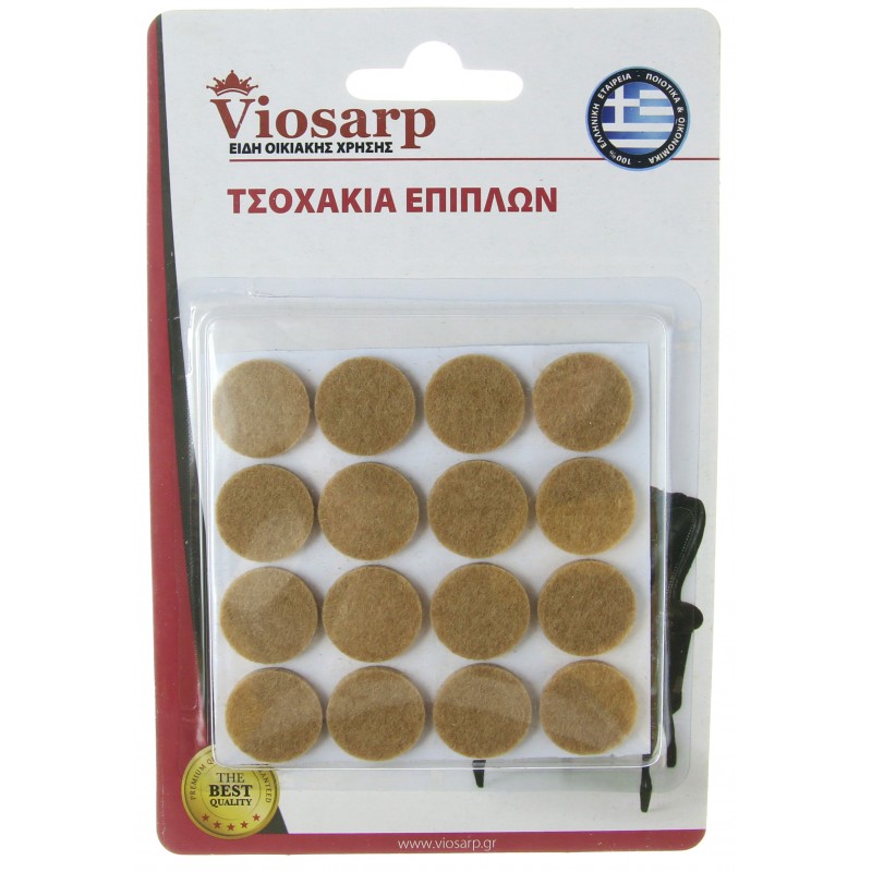 Τσοχάκια Στρογγυλά Με Αυτοκόλλητο Και Διάμετρο 15mm 16τμχ VC1187-1 Viosarp 