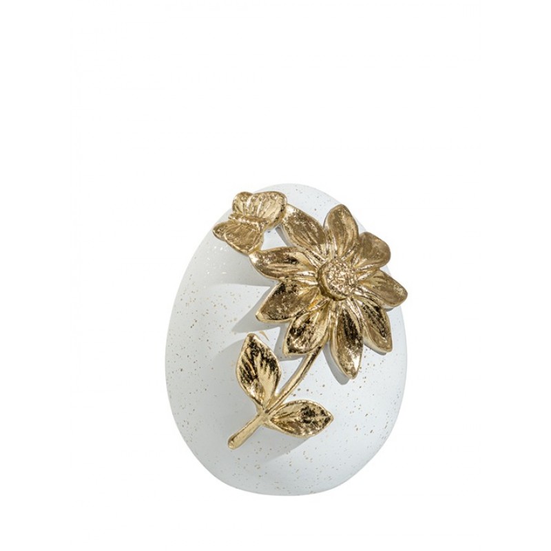 ΠΟΛΥΕΣΤΕΡΙΚΟ ΑΥΓΟ ΛΕΥΚΟ ΜΕ ΧΡΥΣΟ ΛΟΥΛΟΥΔΙ 10,8Χ11,5Χ14ΕΚ