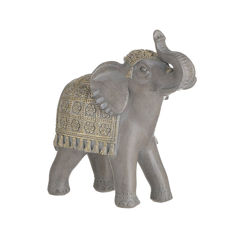 Ελέφαντας Resin Γκρι Χρυσός 13x7x15 Inart