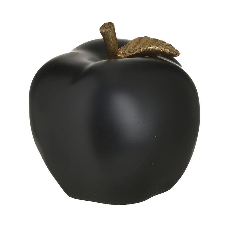 Μήλο Διακοσμητικό Polyresin Μαύρο/Χρυσό Δ 12x12εκ Inart