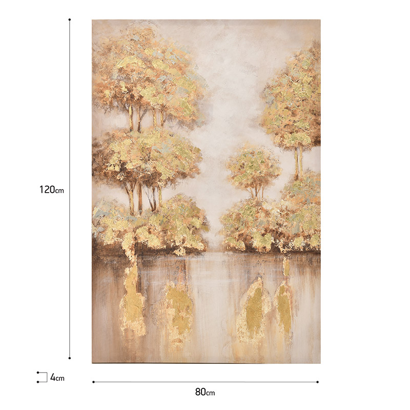 Πίνακας Καμβάς Λίμνη/Δέντρα 80x4x120εκ Inart