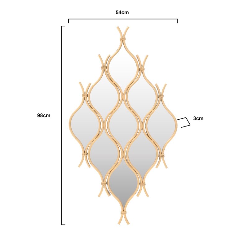 Καθρέπτης Τοίχου Μεταλλικός Χρυσός 54x3x98εκ