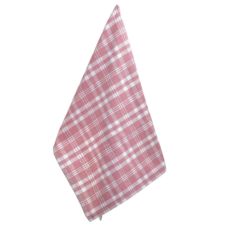 Πετσέτα Κουζίνας Σετ 3 τεμ Βαμβακερή Λευκή/Ροζ/Γκρι Με Σχέδια 40x60εκ Inart