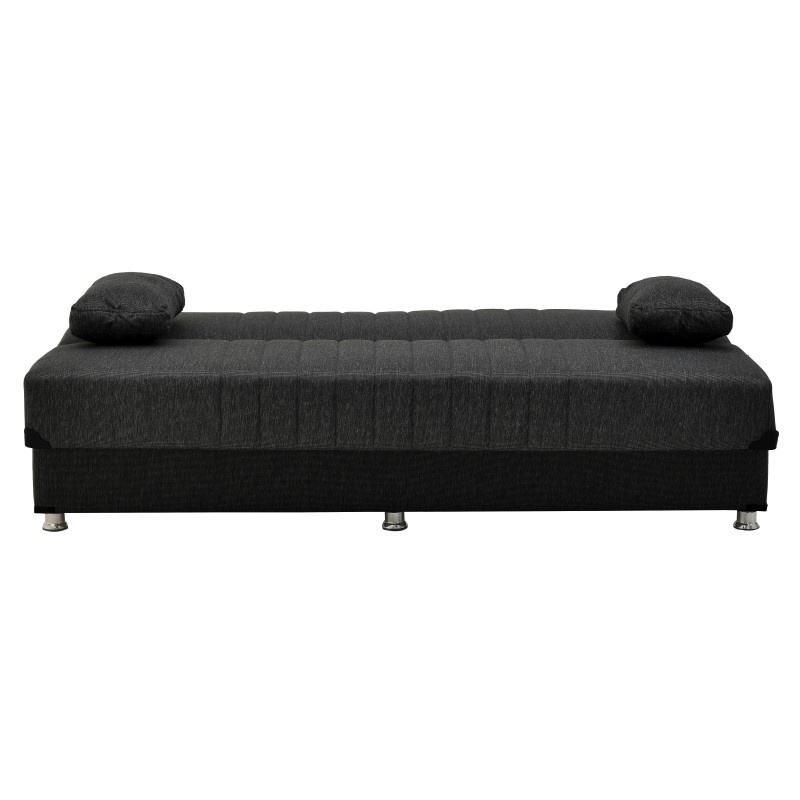 Καναπές/Κρεβάτι 3Θεσιος Υφασμάτινος Μαύρος 190x86x85/45 ( 190x160x45 )εκ Inart