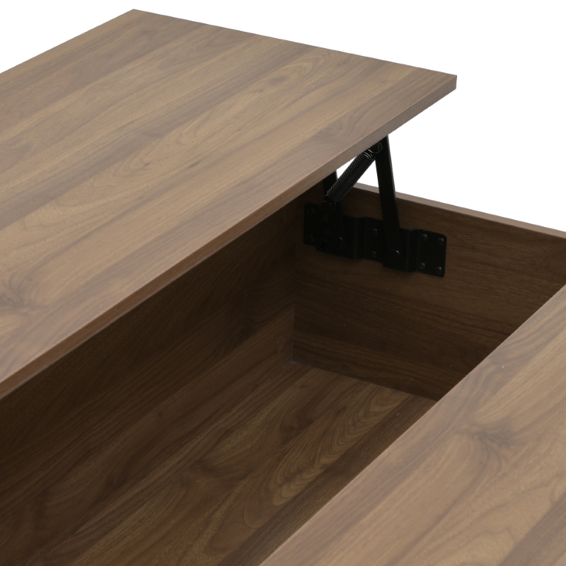 Click Τραπέζι Σαλονιού Με Επέκταση Ξύλινο Μεταλλικό Καφέ 100x60x50/63 