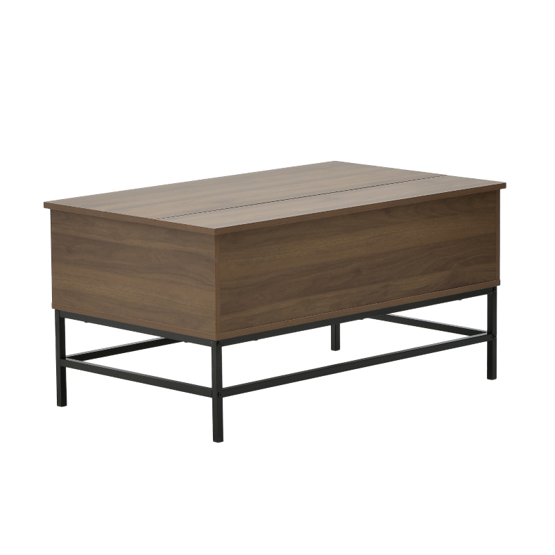 Click Τραπέζι Σαλονιού Με Επέκταση Ξύλινο Μεταλλικό Καφέ 100x60x50/63 