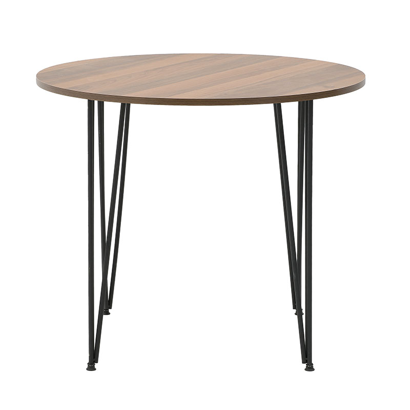 Τραπέζι Μελαμίνη με Μεταλλικά Πόδια σε Φυσικό/Μαύρο Χρώμα Δ 90x76εκ